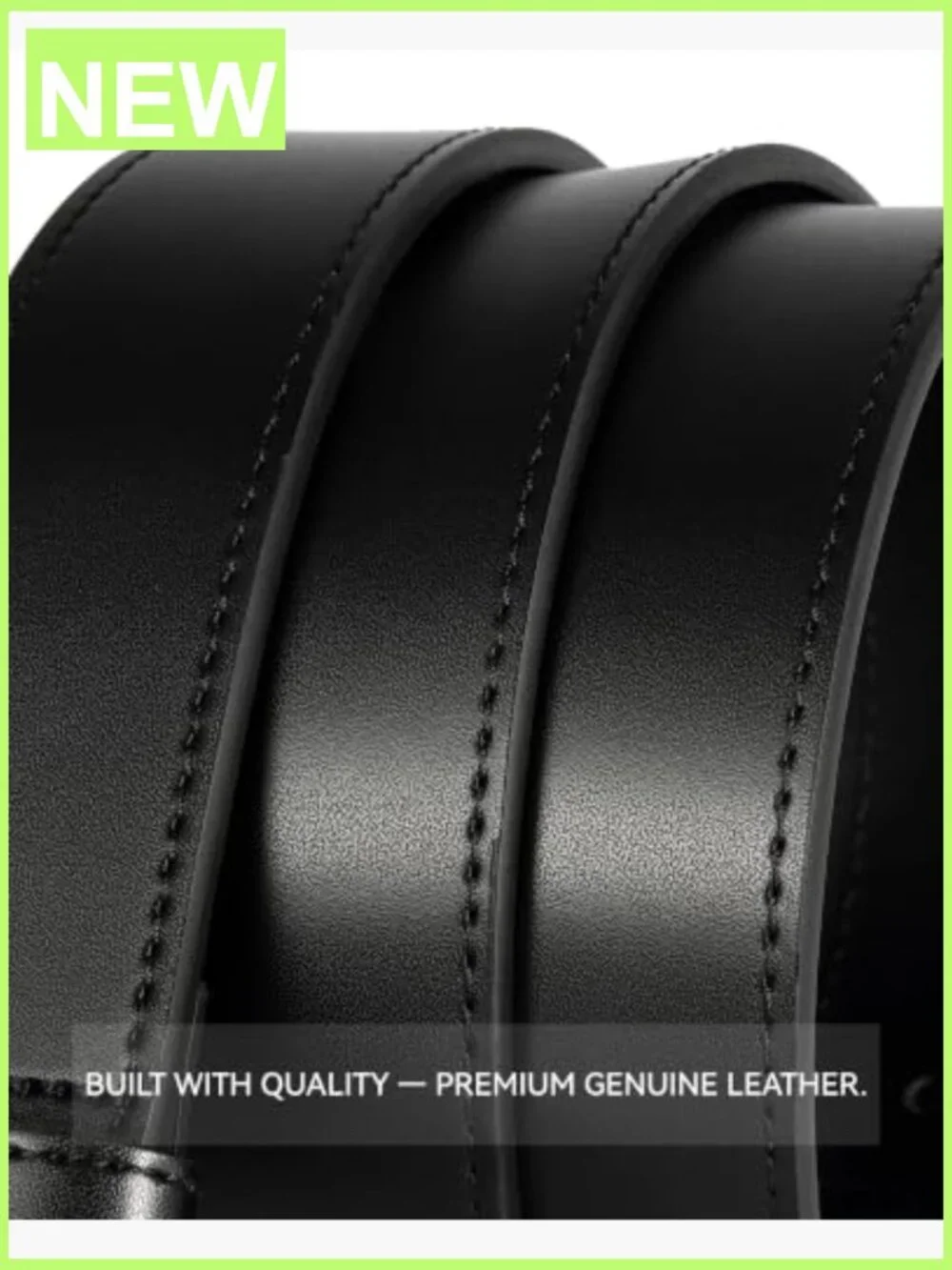 Genuine Leather Work Belt - Heavy Duty 1.5 in, Solid Buckle